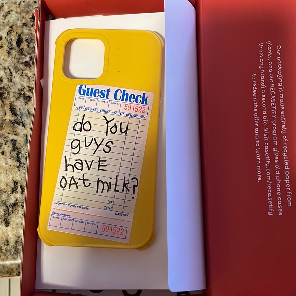 Casetify oat milk phone case